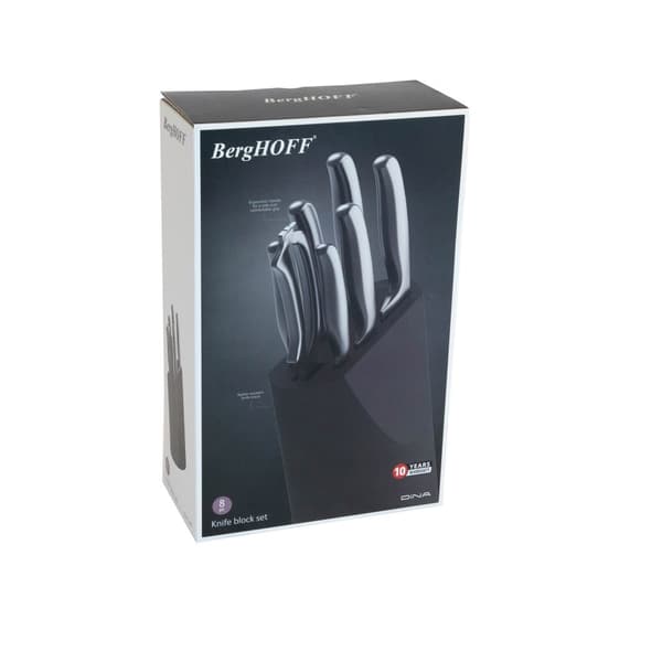 BergHOFF 8-delt knivblok st - Frame-serien med hndslebet klinger og ergonomiske soft-grip hndtag