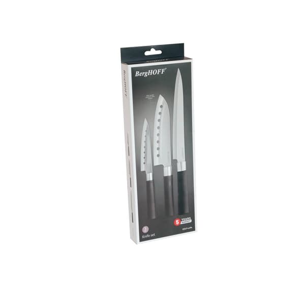 BergHOFF 3-osainen veitsisarja - Codon-sarja, jossa on viipalointi- ja santoku-veitset sujuvaan, tarttumattomaan leikkaamiseen.