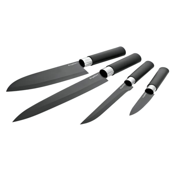 BergHOFF 4-delars knivset - Prime-serien med keramiskt belagda blad och halkfria handtag fr enkel frberedelse.