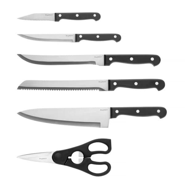 BergHOFF 7-delt knivst - Pica-serien med bambusblok og hndslebet rustfrit stlblade
