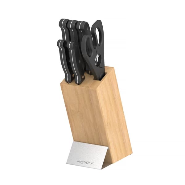 BergHOFF 7-delars knivblockset - Pica-serien med bambublock och handslipade blad i rostfritt stl