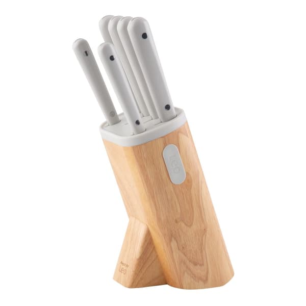 BergHOFF 7-delars knivblockset - Glints Spirit med magnetisk sida och frgglada knivar i rostfritt stl