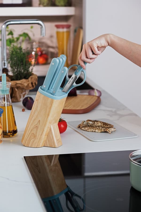 BergHOFF 7-delt knivst - Glints Slate med magnetisk knivblok og soft-touch hndtag