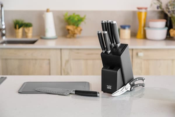 BergHOFF 6-delt knivblok-st - Graphite-serien med rustfri stlknive og opbevaring til fjerkrsaks