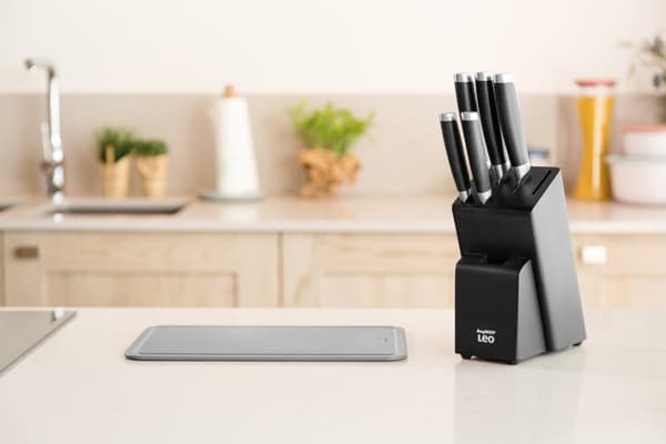BergHOFF 6-delt knivblok-st - Graphite-serien med rustfri stlknive og opbevaring til fjerkrsaks