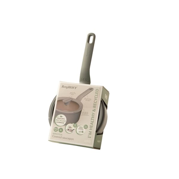 BergHOFF 18 cm Kasserolle med Lg - Balance Moonmist med Glaslg, Skeholder & Non-Stick Belgning