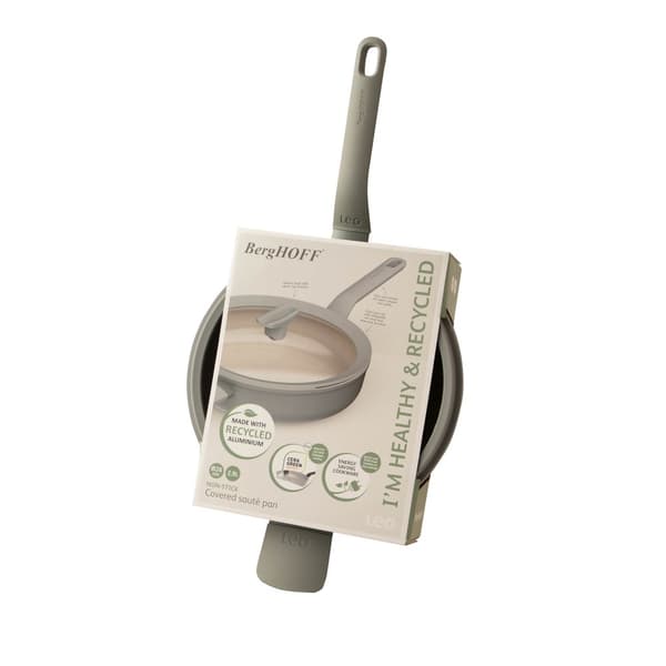 BergHOFF 26 cm Sautegryde med Lg - Balance Moonmist med Glaslg & Keramisk Non-Stick, Induktionssikker