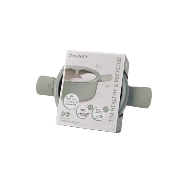 BergHOFF 24 cm Gryde med Lg - Balance Sage med Keramisk Non-Stick & Glaslg med Skeholder