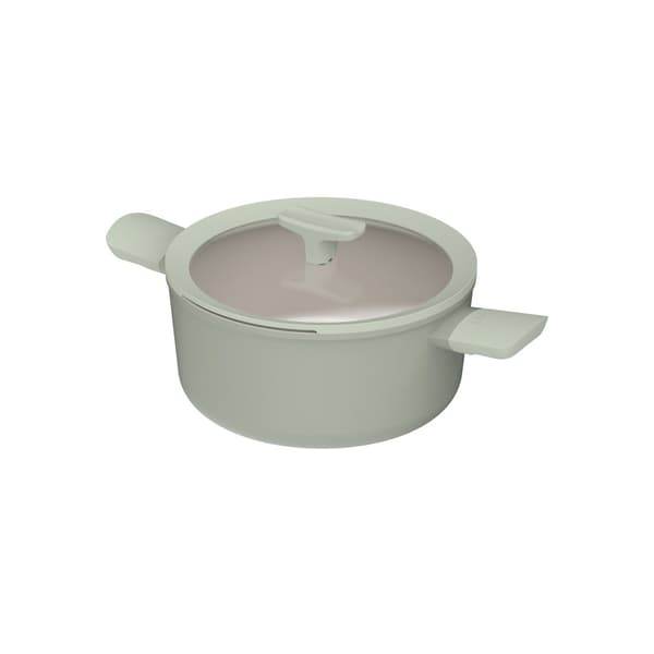 BergHOFF 24 cm Gryta med Lock - Balance Sage med Keramisk Non-Stick & Glaslock med Skedstd