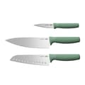 Pikkukuva 1 / 2: BergHOFF 3-osainen veitsisarja - Forest-sarja, jossa kuorimis-, kokki- ja santoku-veitset jokapiviseen kyttn.