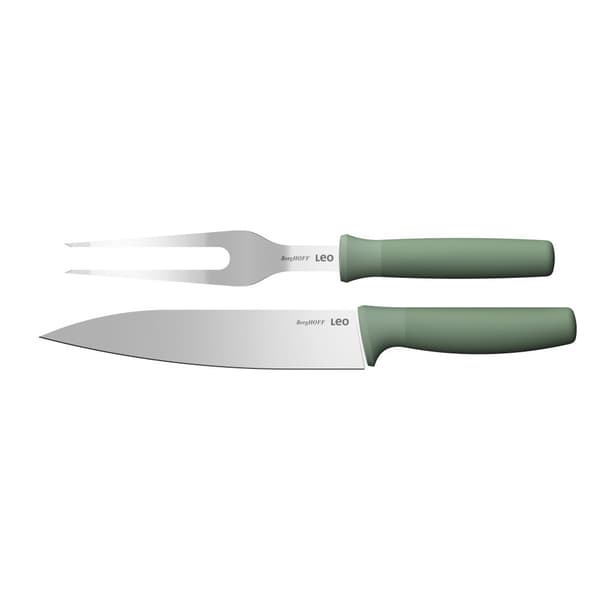 BergHOFF 2-delars trancherset - Forest-serien kniv och gaffel med skert grepp fr stekar och fgel.