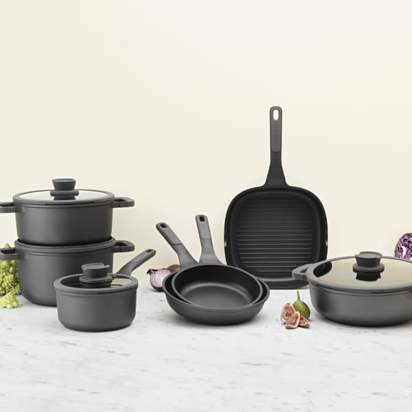 BergHOFF 18 cm kasserolle - Stone+ serien med si-glaslg og silikoneindsat hndtag