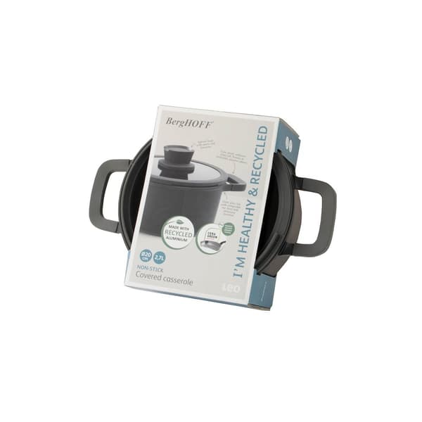 BergHOFF 20 cm Gryde med Lg - Stone+ Serien med Si-lg og Aftagelige Silikonegreb