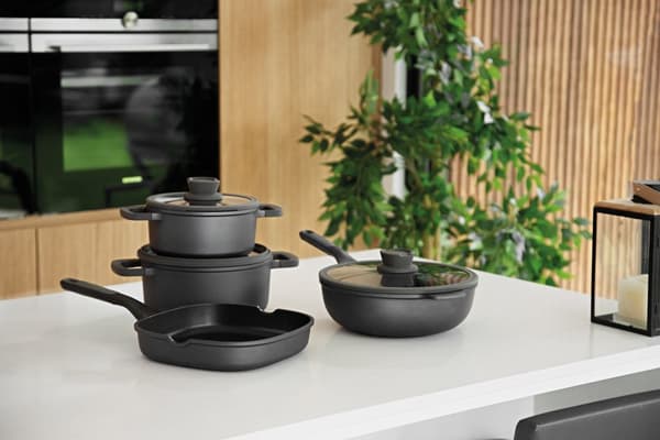 BergHOFF 20 cm Gryde med Lg - Stone+ Serien med Si-lg og Aftagelige Silikonegreb