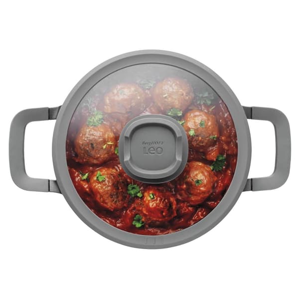 BergHOFF 20 cm Gryde med Lg - Stone+ Serien med Si-lg og Aftagelige Silikonegreb