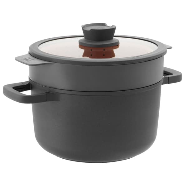 BergHOFF 24 cm x 14 cm Hj Gryde - Stone+ Serien med Glaslg & Miljvenlig Non-Stick Belgning
