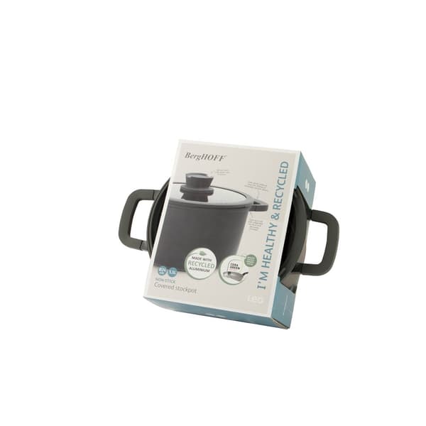 BergHOFF 24 cm x 14 cm Hj Gryde - Stone+ Serien med Glaslg & Miljvenlig Non-Stick Belgning