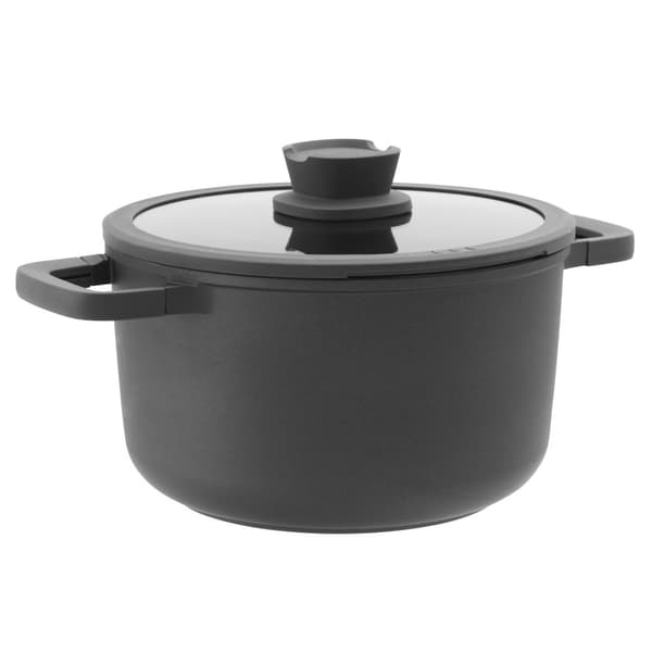 BergHOFF 24 cm x 14 cm Hg Gryta - Stone+ Serien med Glaslock & Miljvnlig Non-Stick Belggning