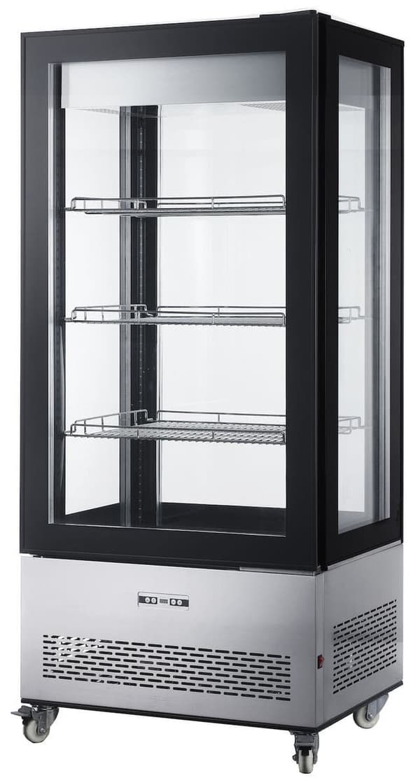 Kylskåp Hendi 550L, rostfritt stål, 230V/500W, LED