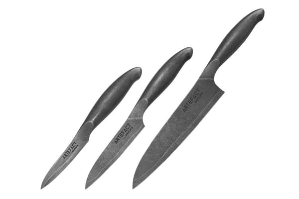 Samura ARTEFACT 3-osainen keittiöveitsisetti - Kuorimisveitsi, yleisveitsi ja kokkiveitsi, valmistettu ensiluokkaisesta japanilaisesta teräksestä kuli
