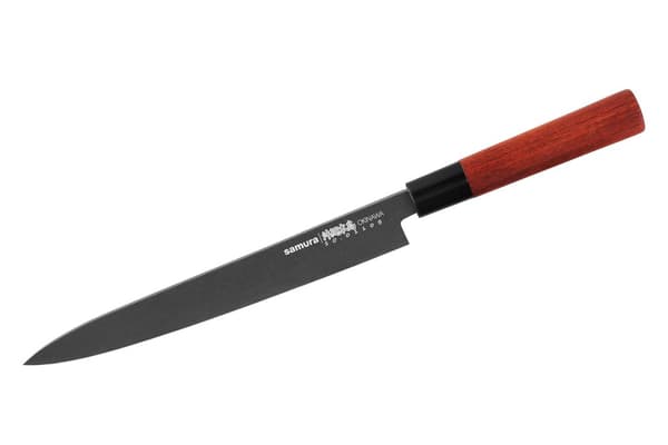 Samura OKINAWA 9.4" Yanagiba-veitsi - Premium-japanilainen teräs kivipesuviimeistelyllä tarkkaan leikkaamiseen kulinaarisissa sovelluksissa