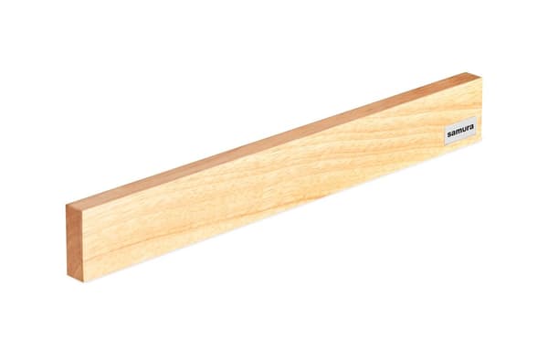 Samura Magneettinen Veitsiteline - Kumipuu ja japanilainen teräsveitsi, 385x49x18 mm, Tyylikäs ja Toimiva Keittiöjärjestelijä Kokeille ja Kotikokeille