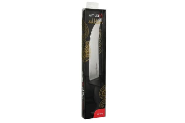 Samura SULTAN PRO 8.4" Viipalointiveitsi mustalla kahvalla - Tarkkuus japanilaisesta teräksestä valmistettu keittiötyökalu ammattikokeille ja kotikoke