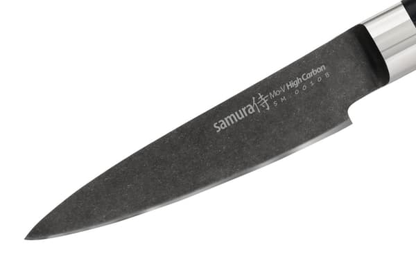 Samura MO-V 3.5" Stonewash Skrællekniv - Premium Japansk Stål Køkkenkniv til Præcis Skæring og Snitning i Kulinarisk Forberedelse