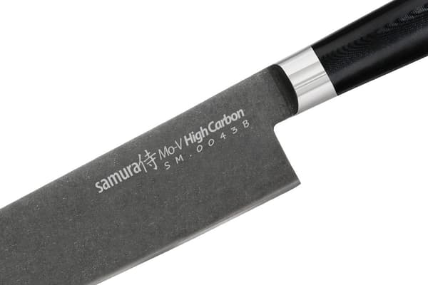 Samura MO-V Stonewashed Nakiri Kniv - 6,6 tommer (167mm) | Premium Japansk Stål Kokkekniv til Præcis Grøntsagsskæring