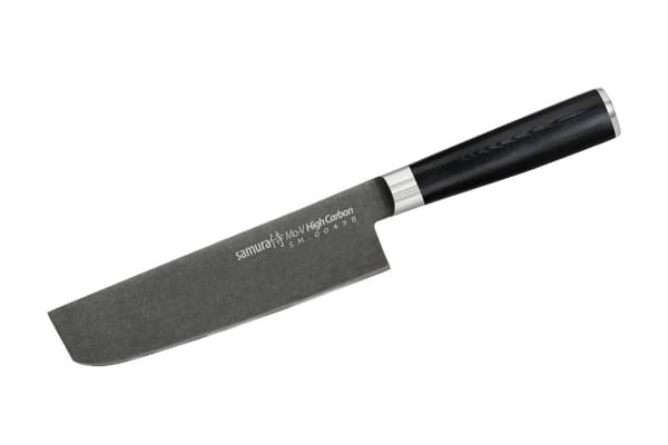 Samura MO-V Stonewashed Nakiri Kniv - 6,6 tommer (167mm) | Premium Japansk Stål Kokkekniv til Præcis Grøntsagsskæring
