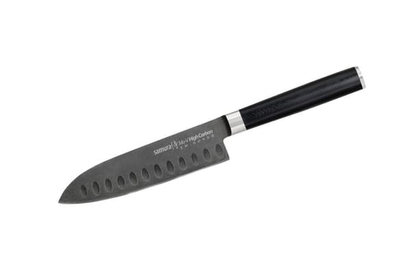 Samura MO-V Stonewash Santoku -veitsi 5.4" - Ensiluokkainen japanilainen teräskeittiöveitsi tarkkaan leikkaamiseen ja parannettuun kulinaariseen suori