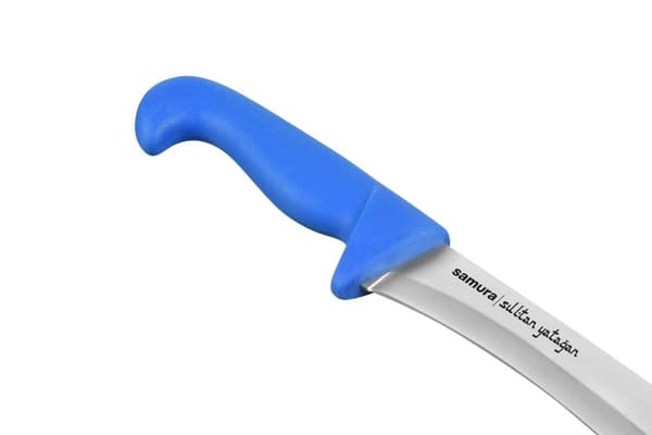 Samura SULTAN PRO Yatagan Veitsi, 11,9" (301 mm) - Ensiluokkainen japanilainen teräs tyylikkäällä sinisellä kahvalla tarkkaan keittiöleikkuuseen ja ku