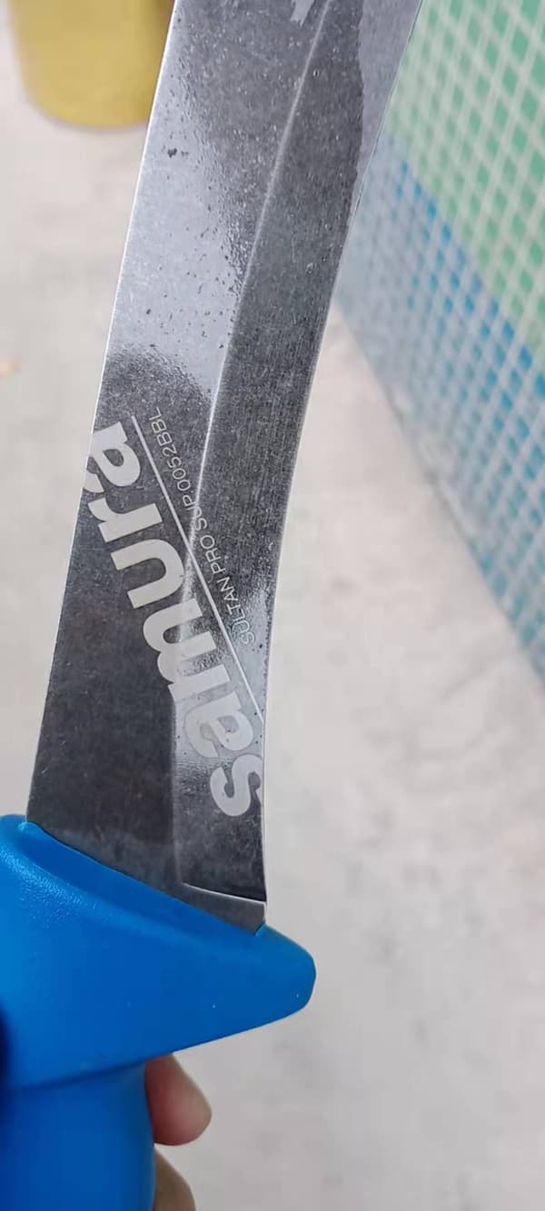 Samura Sultan Pro 11.9" Yatagan Veitsi - Premium-kivipesty terä sinisellä kahvalla, japanilainen teräskeittiöveitsi kulinaariseen huippuosaamiseen