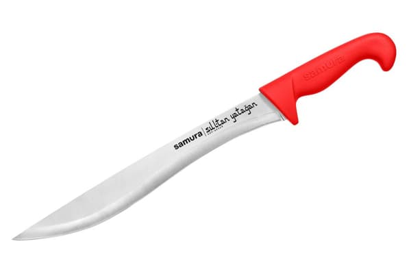 Samura SULTAN PRO 11.9" Yatagan Keittiöveitsi punaisella kahvalla - Ensiluokkainen japanilainen teräs, tarkkuusterä ammattimaiseen kulinaariseen huipp