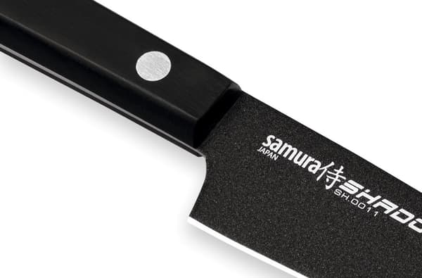 Samura SHADOW 4" Tarttumaton Kuorimaveitsi - Tarkkuusjapanilainen Teräskeittiötyökalu Vaivattomaan Leikkaamiseen ja Viipalointiin