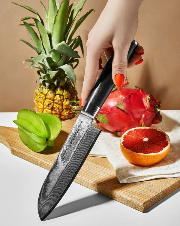 Samura Damascus 5.7" Pieni Santoku-veitsi - Ensiluokkainen japanilainen teräs kulinaariseen tarkkuuteen ja gourmet-valmiuteen