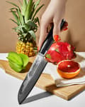 Pikkukuva 5 / 5: Samura Damascus 5.7" Pieni Santoku-veitsi - Ensiluokkainen japanilainen teräs kulinaariseen tarkkuuteen ja gourmet-valmiuteen