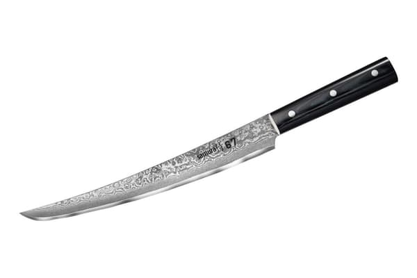 Samura TANTO 9.0" Skærekniv - Udsøgt japansk damaskusstål med 67 lag for præcisionsskæring og kulinarisk mestring i køkkenet.