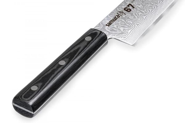 Samura 67-kerroksinen Damaskus Grand Chef's Veitsi - 9,4" (240 mm) Japanilainen Teräs Keittiömestarin Taideteos Tarkkaan Leikkaamiseen ja Kulinaarisee