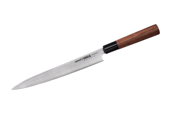 Samura OKINAWA 9.4" Yanagiba-veitsi - Premium japanilaisesta teräksestä valmistettu keittiöveitsi, jossa on yksipuolinen terä tarkkaan viipalointiin j