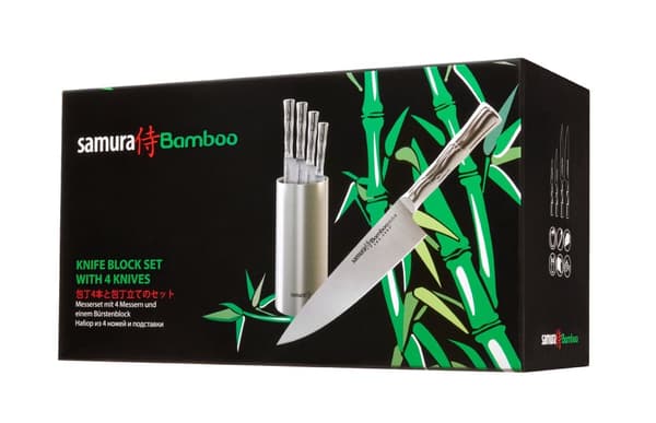 Samura Bamboo Keittiöveitsisetti - Sisältää kuorimis-, yleis- ja viipalointiveitset, jotka on valmistettu korkealaatuisesta japanilaisesta teräksestä