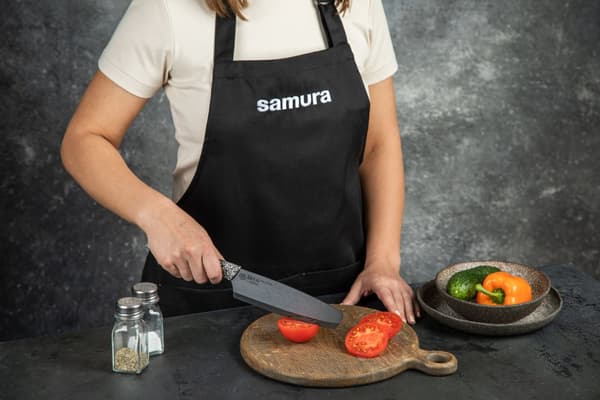 Samura INCA 6.5" Nakiri-kniv - Premium sort zirkonia keramisk klinge, japansk stål, ideel til præcisionsskæring af grøntsager i køkkenet