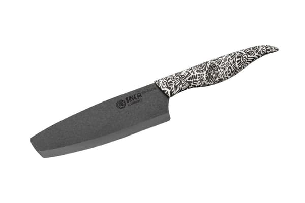 Samura INCA 6.5" Nakiri-kniv - Premium sort zirkonia keramisk klinge, japansk stål, ideel til præcisionsskæring af grøntsager i køkkenet