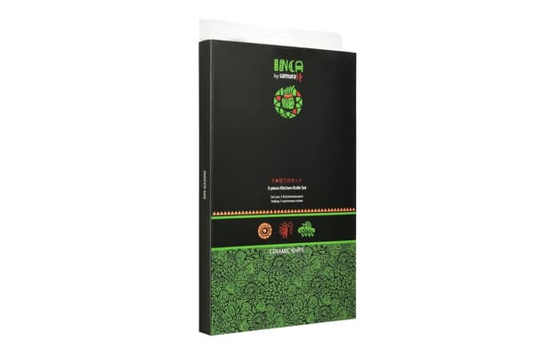 Samura INCA 3 keittiöveitsen setti - Monipuolinen yleisveitsi, Nakiri ja kokkiveitsi elegantissa valkoisessa - Premium japanilaisen teräksen kulinaari