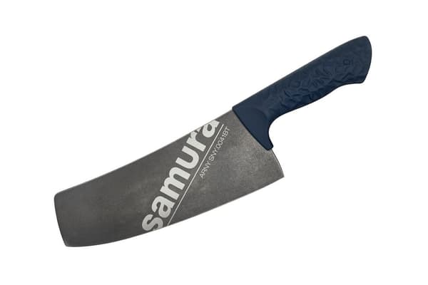 Samura ARNY 8.2" Stonewash -leikkuuveitsi laivastonsininen pionikahva - Ensiluokkainen japanilainen teräskeittiöveitsi ammatti- ja kotikokeille
