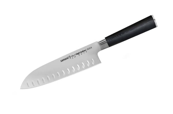 Samura MO-V 7" Santoku-kniv - Hulslibet japansk stål køkkenkniv til præcisionsskæring og kulinarisk ekspertise