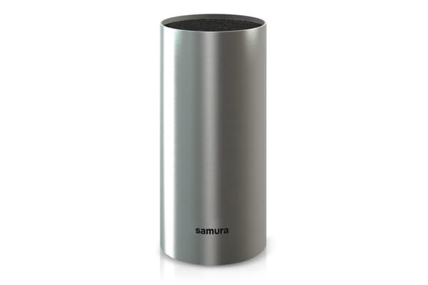 Samura japanilainen teräskeittiöveitsi bambuharjatelinellä - 11x11x18 cm, tyylikäs bambupakkaus tarkkaan leikkaamiseen ja kulinaariseen erinomaisuutee