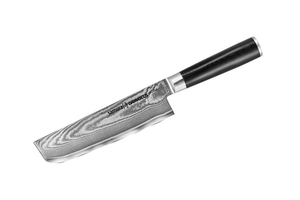 SAMURA Damascus - Professionel Japansk Køkkenkniv Nakiri, 240 mm Håndtag G-10. Hårdhed 61 HRC.