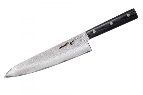 SAMURA Damascus 67 Kokinveitsi 208mm/8.2". Kovuus 61 HRC