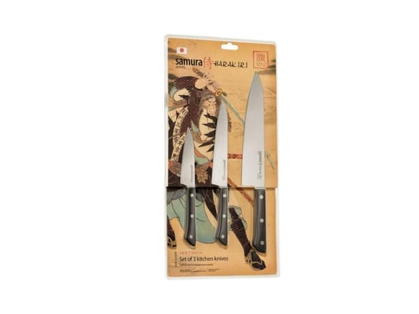 SAMURA Harakiri 3 Messer Set. musta kahva
